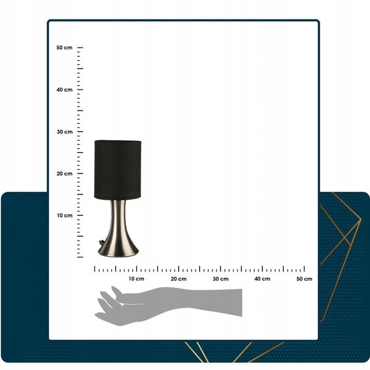 Lampka nocna czarna na dotyk LAMPA do salonu sypialni stołowa dotykowa