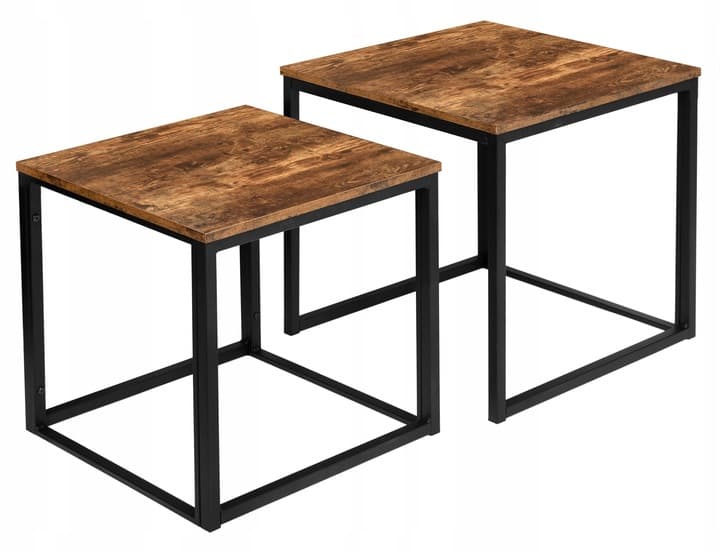 Stoliki Kawowe 2w1 Kwadratowe w Stylu LOFT Industrialnym 2 Stolik Do Salonu