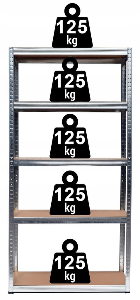 REGAŁ MAGAZYNOWY GARAŻOWY METALOWY WARSZTATOWY OCYNK 2W1 MDF 150cm 625kg