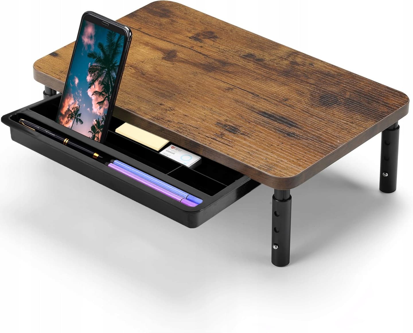 PODSTAWKA POD MONITOR LAPTOP PÓŁKA Z SZUFLADĄ NADSTAWKA REGULOWANA LOFTOWA