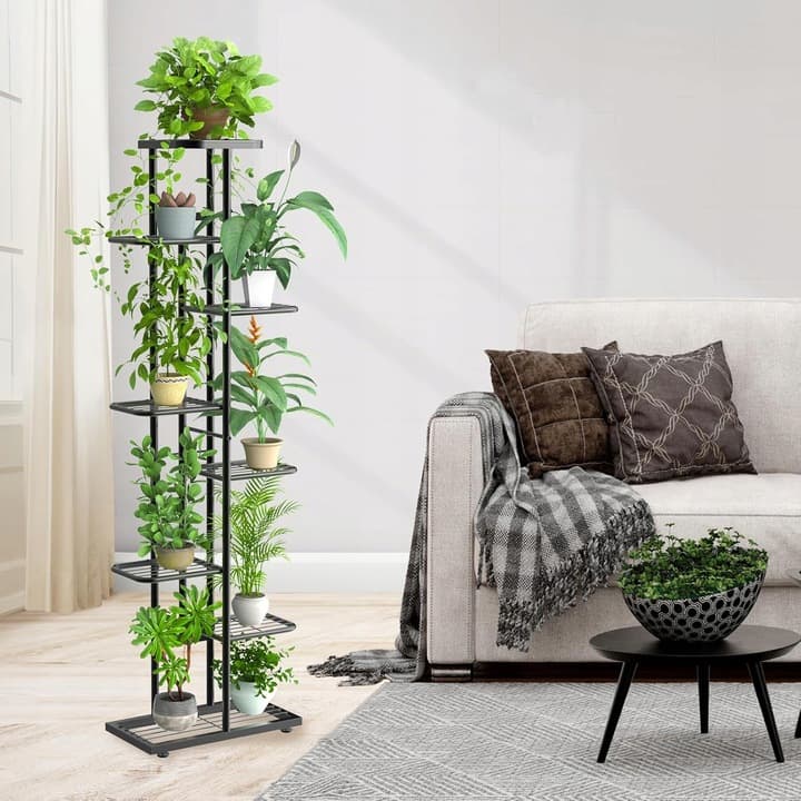 KWIETNIK METALOWY 8-POZIOMWY PIĘTROWY STOJAK NA DONICZKI ROŚLINY KWIATY 8P