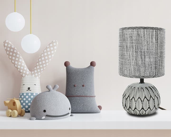 Dekoracyjna lampka nocna STOŁOWA ceramiczna do sypialni na stolik nocny