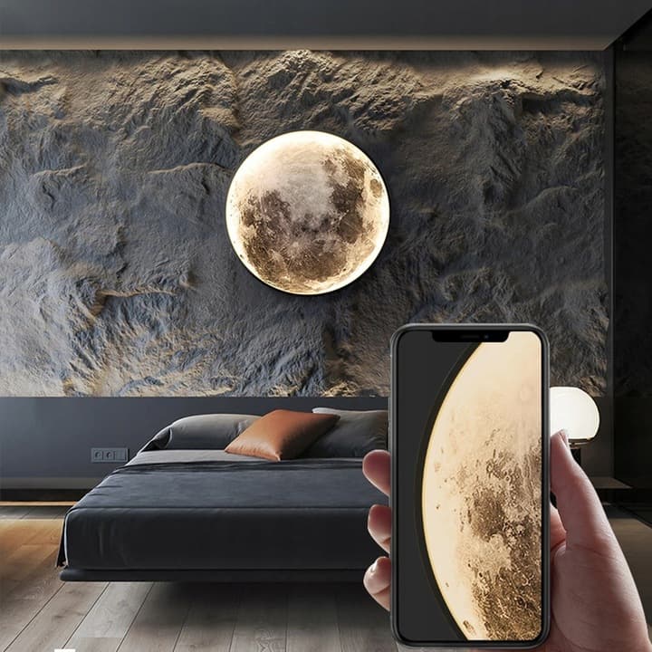 Lampa LED KSIĘŻYC MOON 3D Sufitowa Ścienna Kinkiet Plafon 60cm APKA + PILOT
