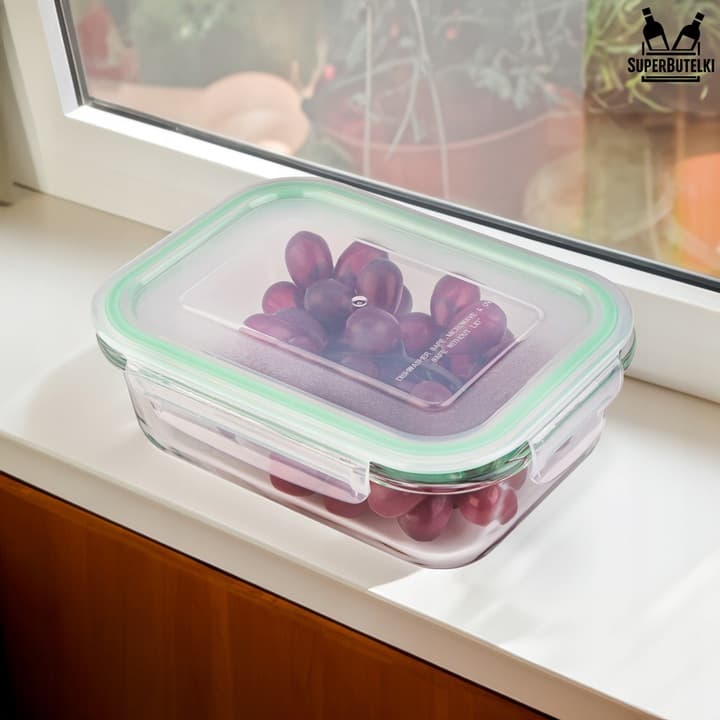 ZESTAW 4 sztuki LUNCHBOX POJEMNIK SZKLANY na ŻYWNOŚĆ SZCZELNY ŻAROODPORNY