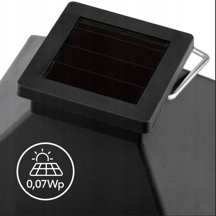 Latarnia Solarna LED Lampion Czarny Biały