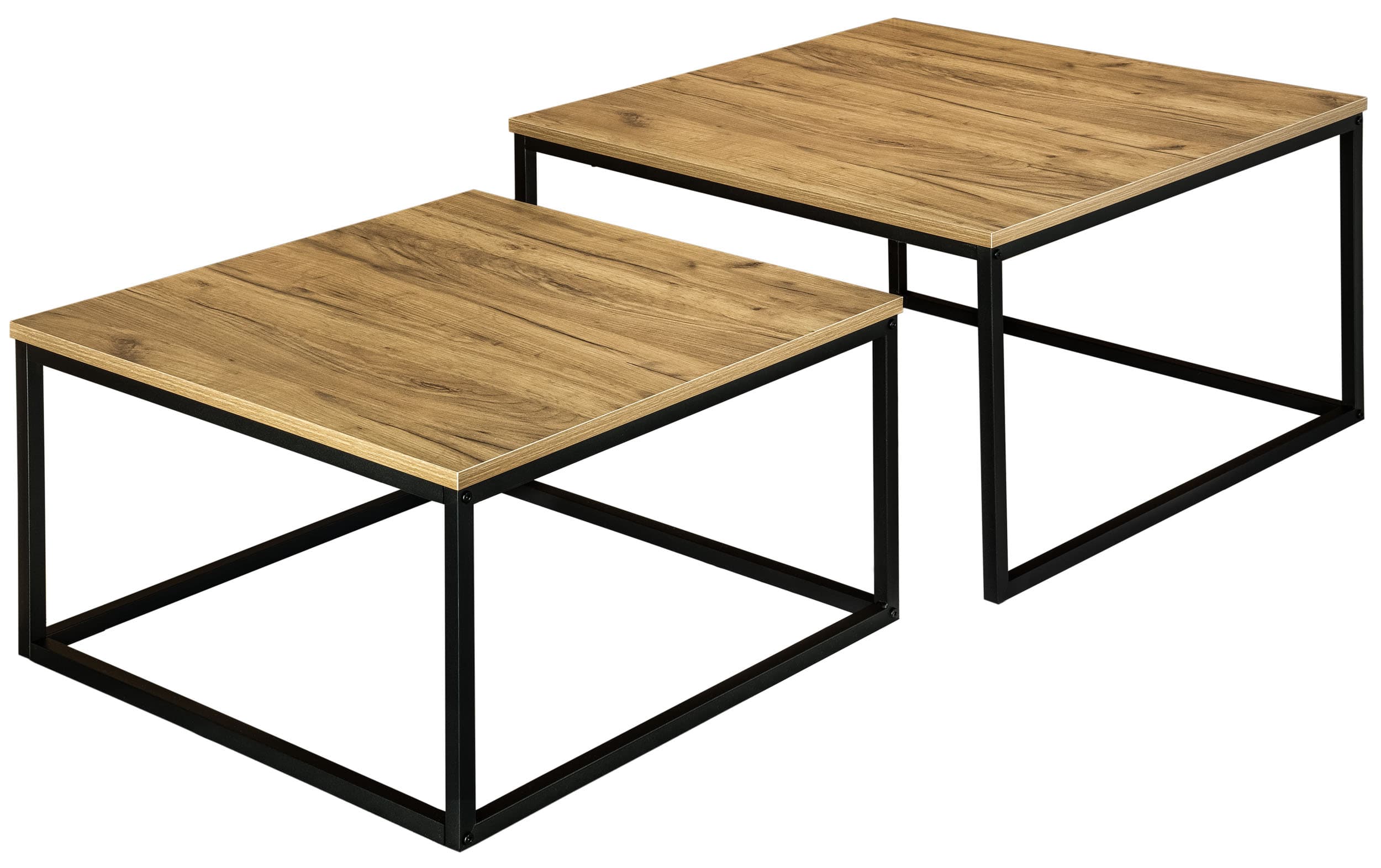 STOLIKI KAWOWE LOFTOWE KWADRATOWE STÓŁ ZESTAW 2 STOLIKÓW ŁAWA STOLIK 2w1