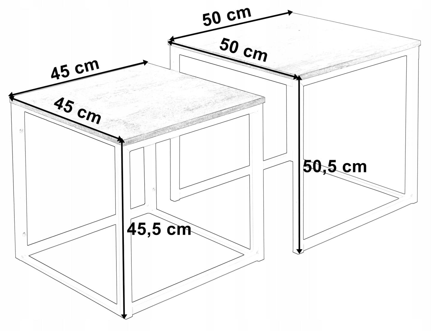 STOLIK KAWOWY 2w1 ROZKŁADANY KWADRATOWY ŁAWA LOFT ZESTAW STOLIKÓW DO SALONU