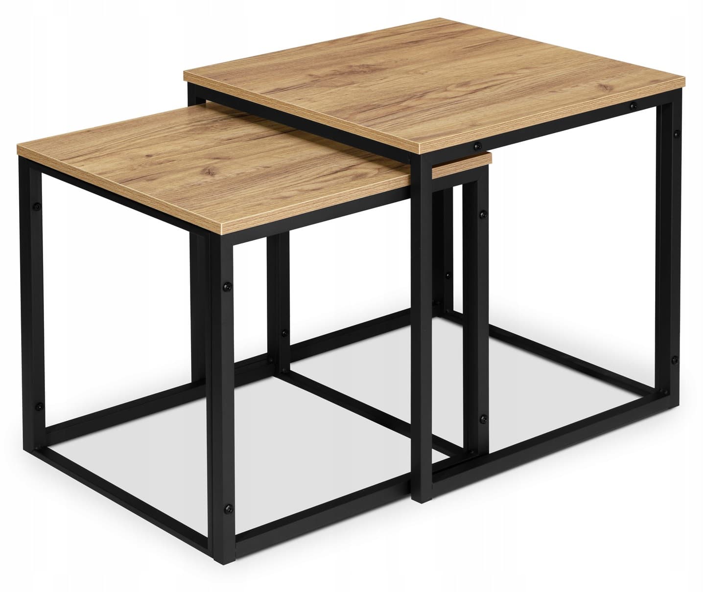 STOLIK KAWOWY 2w1 ROZKŁADANY KWADRATOWY ŁAWA LOFT ZESTAW STOLIKÓW DO SALONU