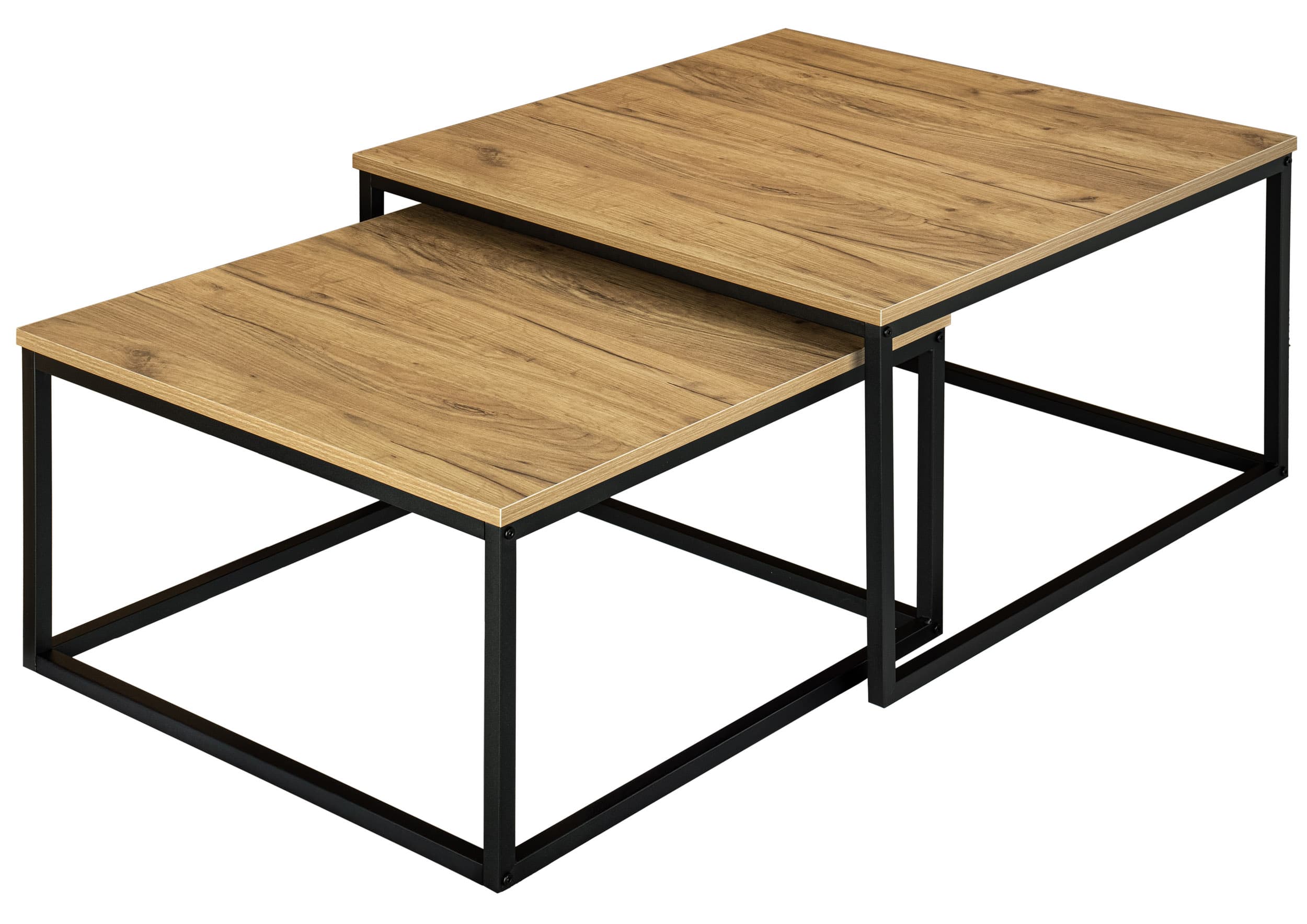 STOLIKI KAWOWE LOFTOWE KWADRATOWE STÓŁ ZESTAW 2 STOLIKÓW ŁAWA STOLIK 2w1