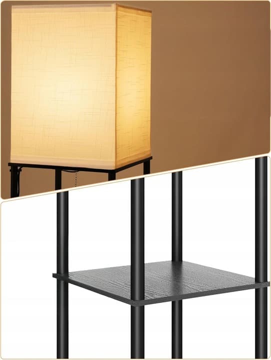 Lampa Stojąca Podłogowa Lampka LED E27 Półka Regał 2w1 Do Czytania 160cm