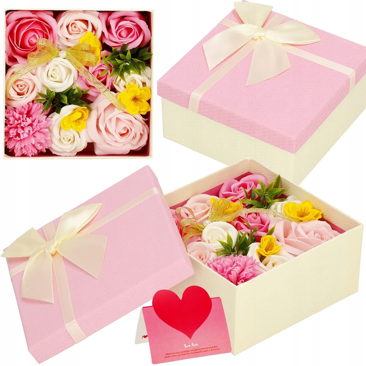 RÓŻE MYDLANE PREZENT KWIATY FLOWER BOX BUKIET NA MIKOŁAJKI PUDEŁKO RÓŻ