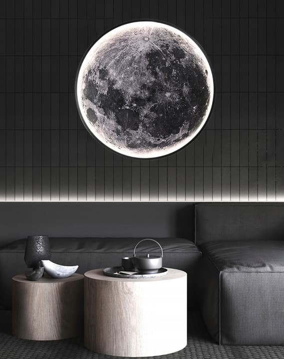 Lampa LED KSIĘŻYC MOON 3D Sufitowa Ścienna Kinkiet Plafon 60cm APKA + PILOT