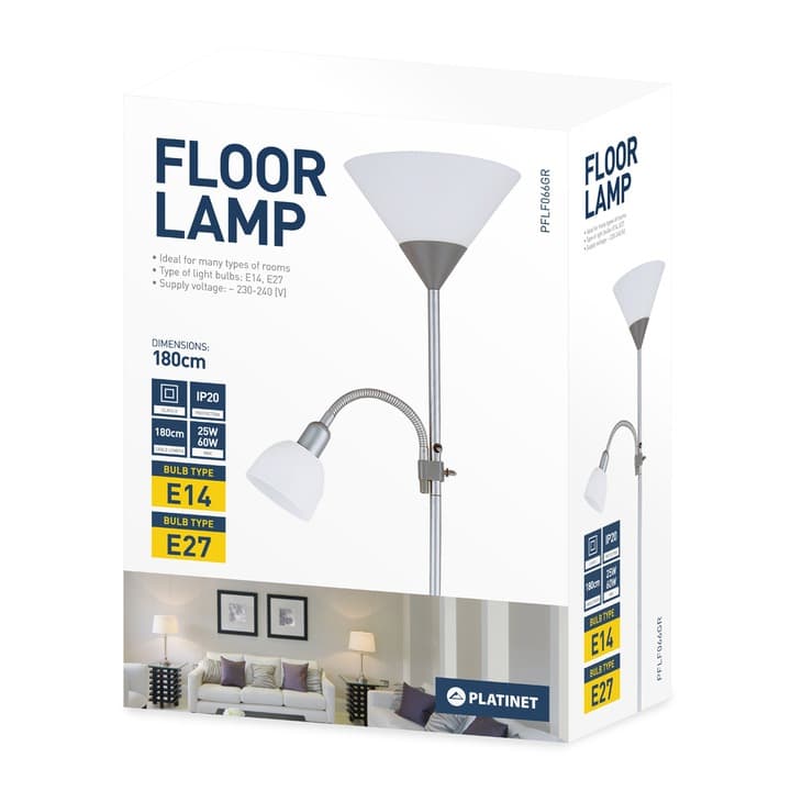 Lampa podłogowa do salonu stojąca nocna 180cm 60W