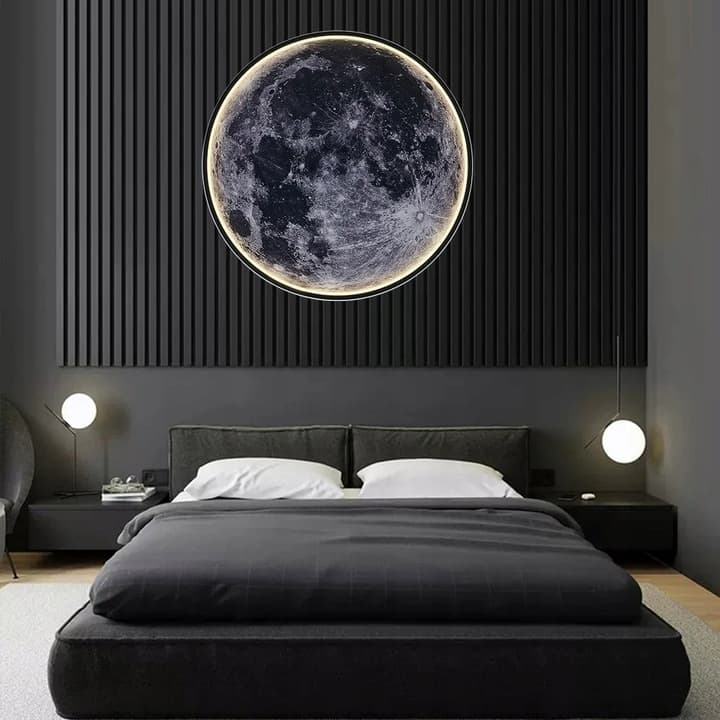 Lampa LED KSIĘŻYC MOON 3D Sufitowa Ścienna Kinkiet Plafon 60cm APKA + PILOT
