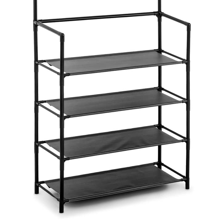 WIESZAK NA UBRANIA BUTY STOJAK METALOWY CZARNY HACZYKI PÓŁKI LOFT GARDEROBA