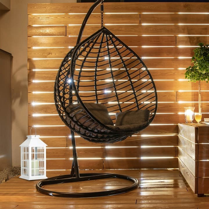 Latarnia Solarna LED Lampion Czarny Biały