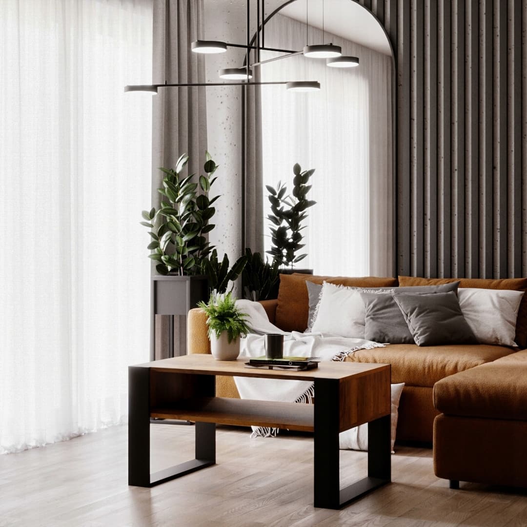 Stolik kawowy KARO ława loft retro Dąb Egger stół