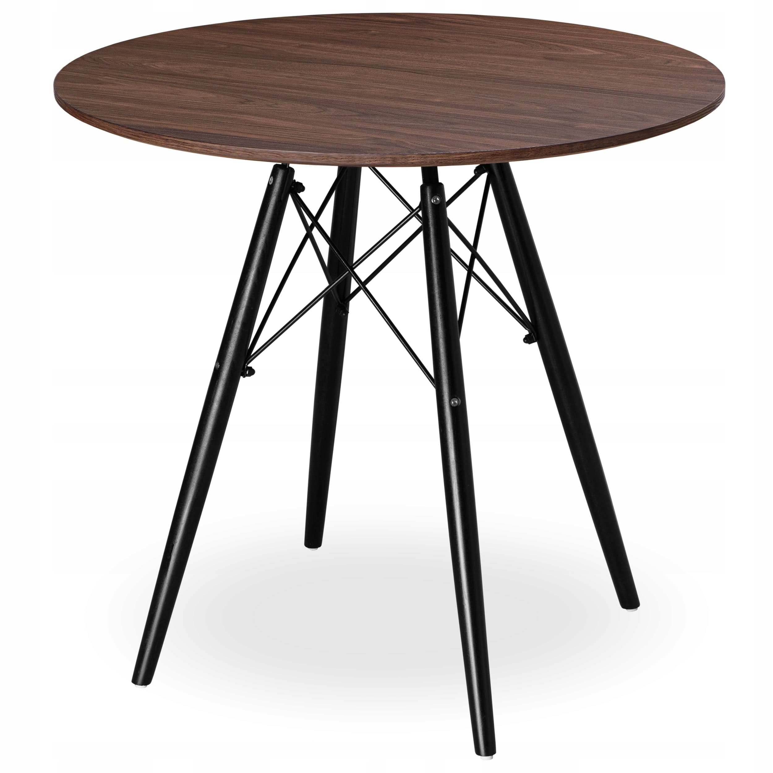 STÓŁ OKRĄGŁY 80 cm STOLIK KAWOWY LOFT DSW BRĄZOWY CZARNY BIAŁY DO SALONU JADALNI KUCHNI