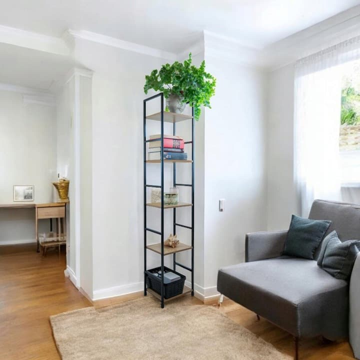 REGAŁ DREWNIANY SZAFKA NOCNA NA KSIĄŻKI AKCESORIA 5 PÓŁKA LOFT INDUSTRIALNY
