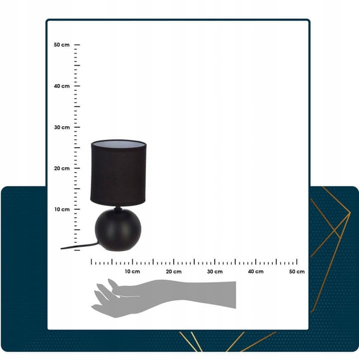 Dekoracyjna lampka nocna LAMPA ceramiczna do sypialni czarna stołowa ABAŻUR