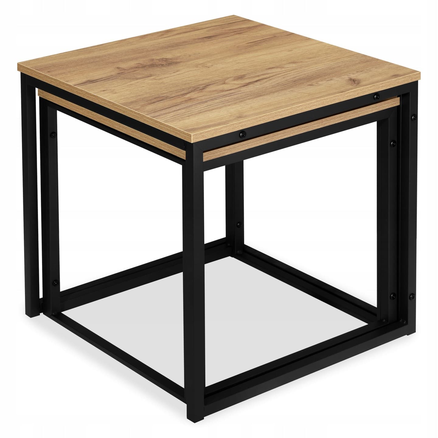 STOLIK KAWOWY 2w1 ROZKŁADANY KWADRATOWY ŁAWA LOFT ZESTAW STOLIKÓW DO SALONU