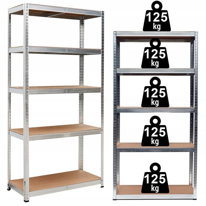 REGAŁ MAGAZYNOWY GARAŻOWY METALOWY WARSZTATOWY OCYNK 2W1 MDF 150cm 625kg
