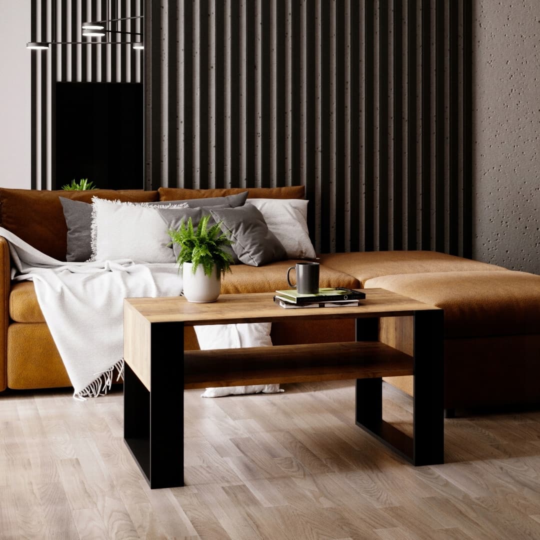 Stolik kawowy KARO ława loft retro Dąb Egger stół