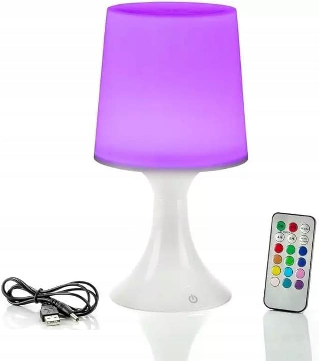 LAMPKA LED STOŁOWA NOCNA WIELOKOLOROWA + PILOT