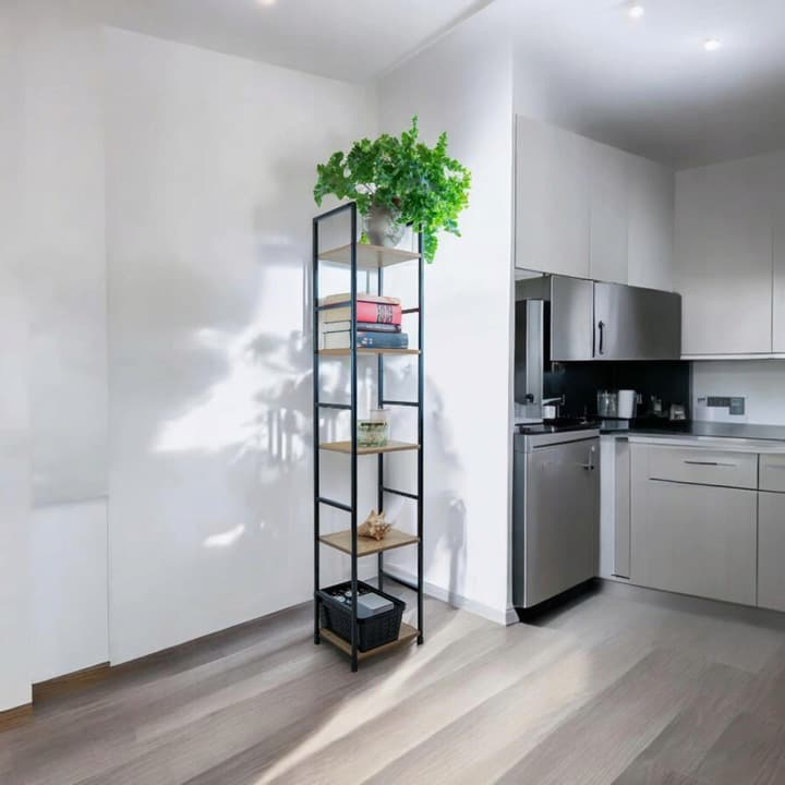 REGAŁ DREWNIANY SZAFKA NOCNA NA KSIĄŻKI AKCESORIA 5 PÓŁKA LOFT INDUSTRIALNY