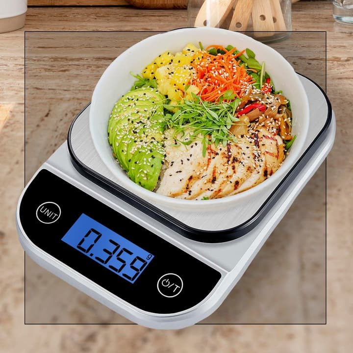WAGA KUCHENNA 1G - 5KG DOTYKOWE PRZYCISKI ELEKTRONICZNA TIMER TERMOMETR