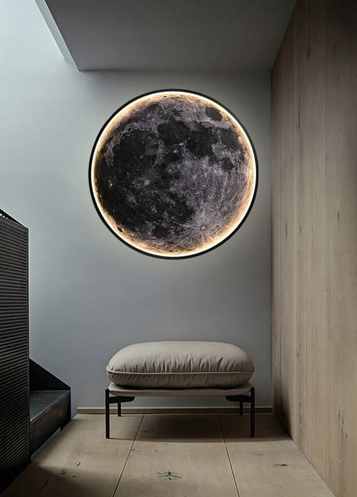 Lampa LED KSIĘŻYC MOON 3D Sufitowa Ścienna Kinkiet Plafon 60cm APKA + PILOT