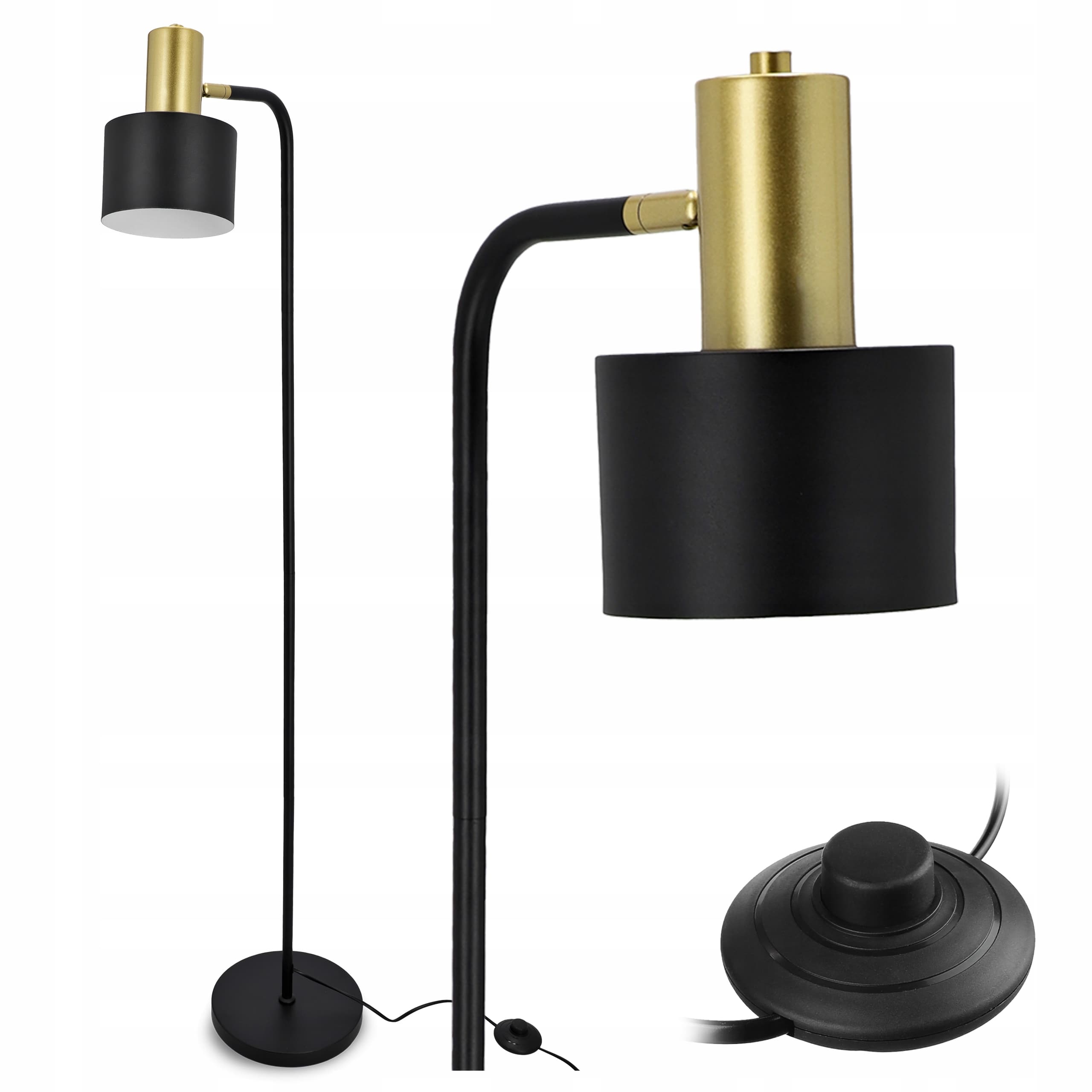 Lampa Stojąca Podłogowa LED Lampka Do Czytania Nocna 1X E27 Włącznik 140cm