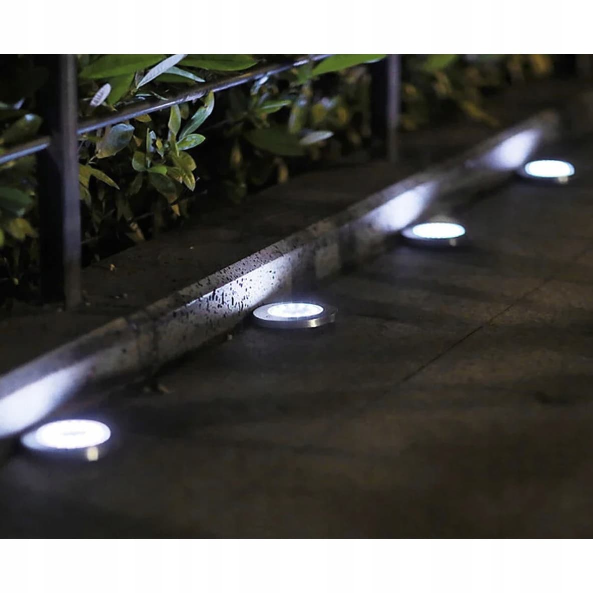 Lampki Solarne Ogrodowe Najazdowe LED Zestaw 12szt Wbijane Gruntowe Dysk
