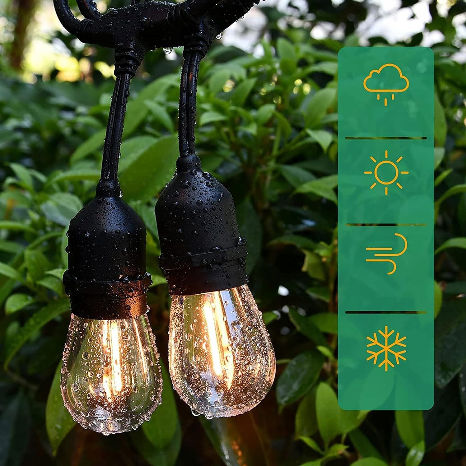 Girlanda Ogrodowa Świetlna 20M 20X Żarówka LED E27 + Przewód Wodoszczelny