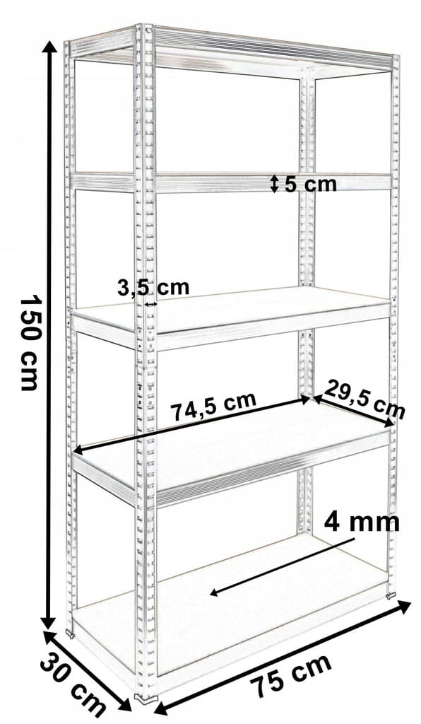 REGAŁ MAGAZYNOWY GARAŻOWY METALOWY WARSZTATOWY OCYNK 2W1 MDF 150cm 625kg