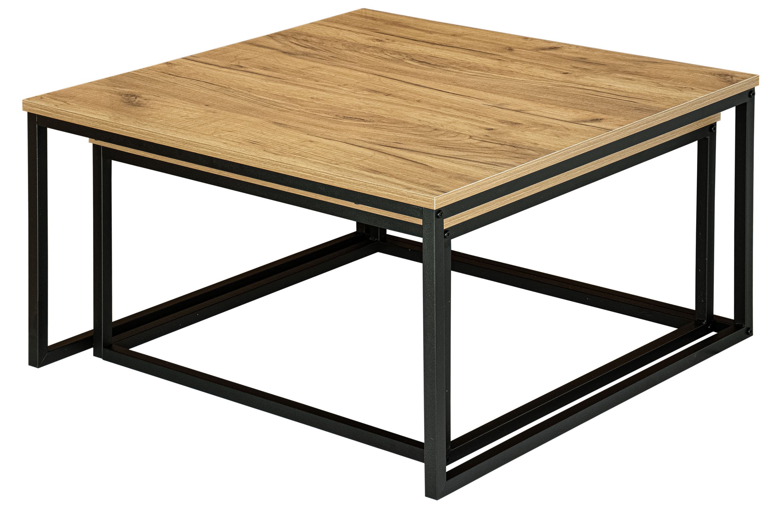 STOLIKI KAWOWE LOFTOWE KWADRATOWE STÓŁ ZESTAW 2 STOLIKÓW ŁAWA STOLIK 2w1