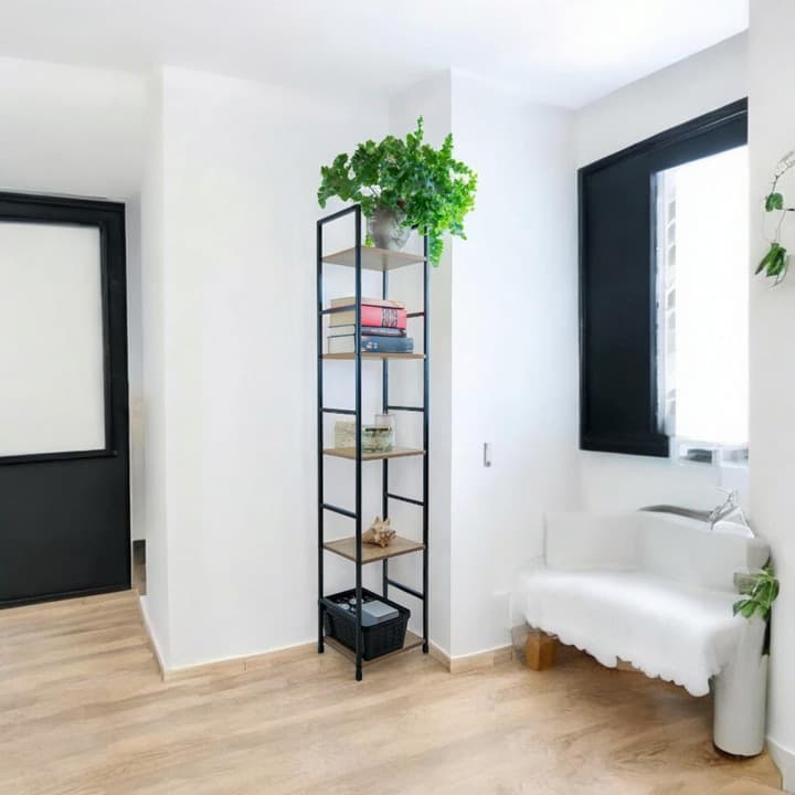 REGAŁ DREWNIANY SZAFKA NOCNA NA KSIĄŻKI AKCESORIA 5 PÓŁKA LOFT INDUSTRIALNY