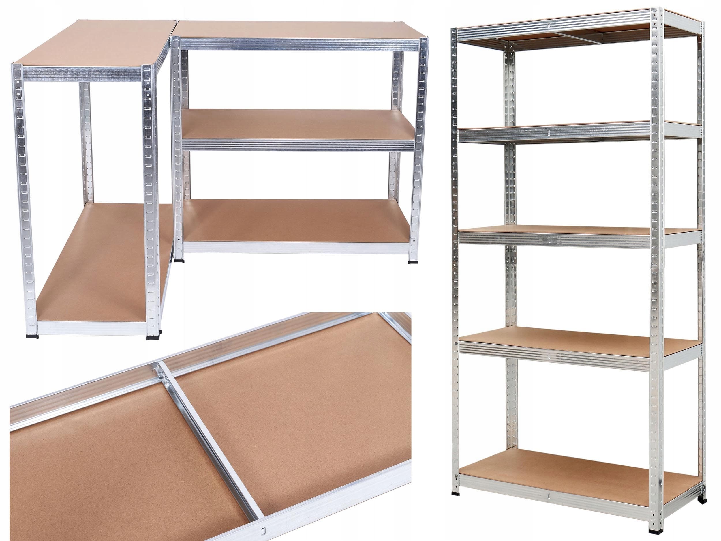 REGAŁ MAGAZYNOWY GARAŻOWY METALOWY WARSZTATOWY OCYNK 2W1 MDF 150cm 625kg