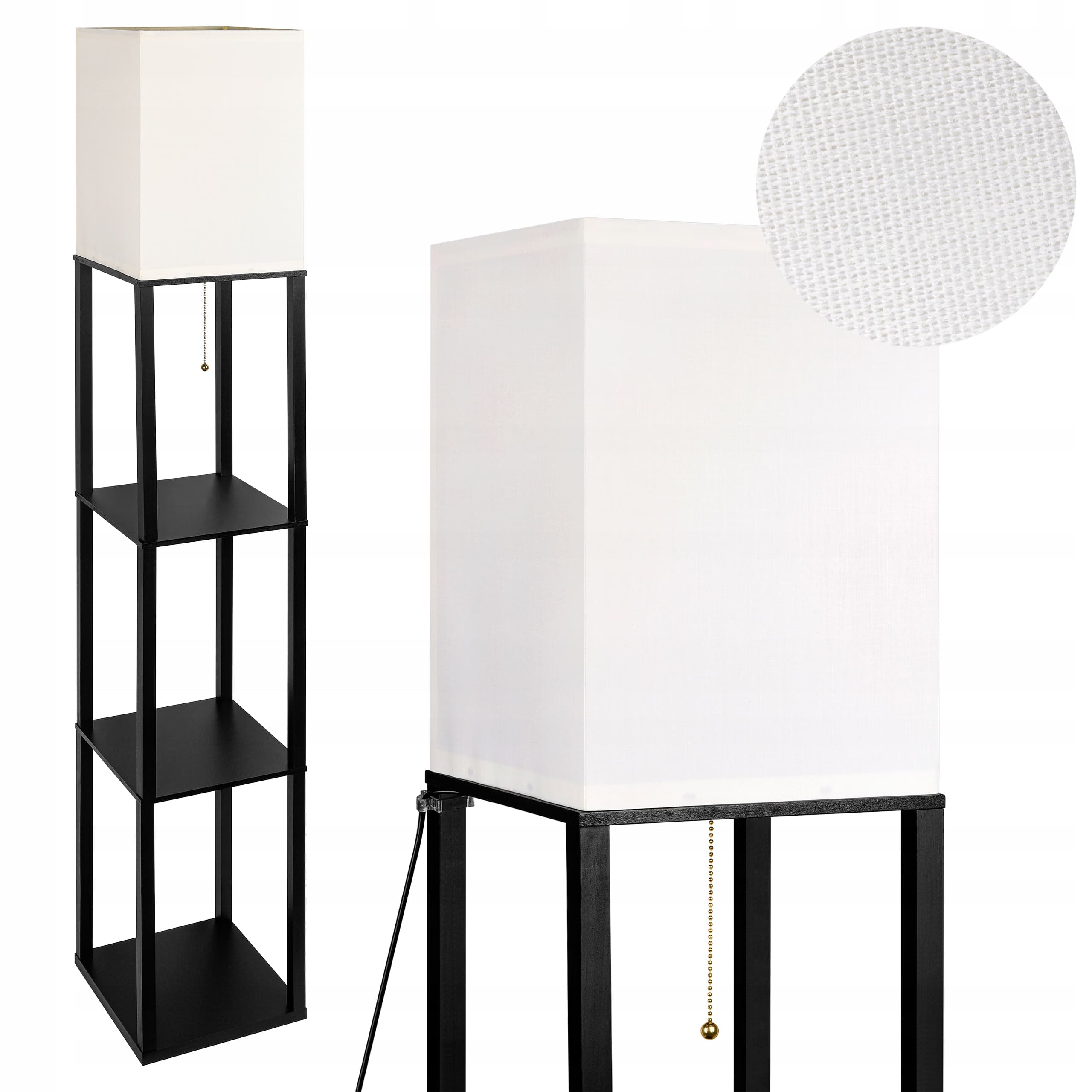 Lampa Stojąca Podłogowa Lampka LED E27 Półka Regał 2w1 Do Czytania 160cm